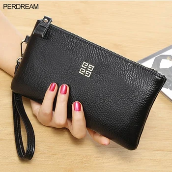 

First layer cowhide 2019 new women's zipper Europe and the United States long paragraph wallet wallet wallet leather clutch bag