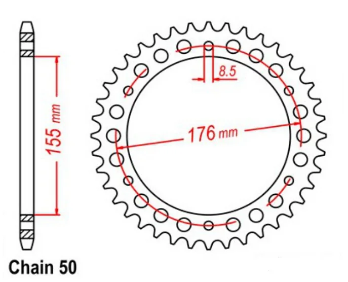 530-42T Задняя звездочка мотоцикла для Triumph T509 T595 955 955i 1050 Daytona speed Triple Tiger Sport Sprint ST GT SE