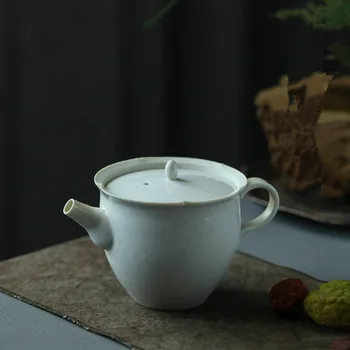 

200ml Flower mouth pot Chinese Retro Handmade Random Texture Color Glaze High Temperature Firing Ceramic Teacup Porcelain teapot