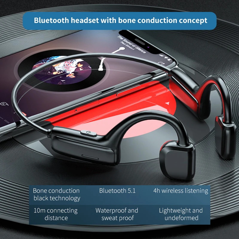 Auriculares deportivos G1 con Bluetooth 5,0, cascos inalámbricos con gancho para la oreja, de conducción de hueso de aire, estéreo, HIFI, con micrófono