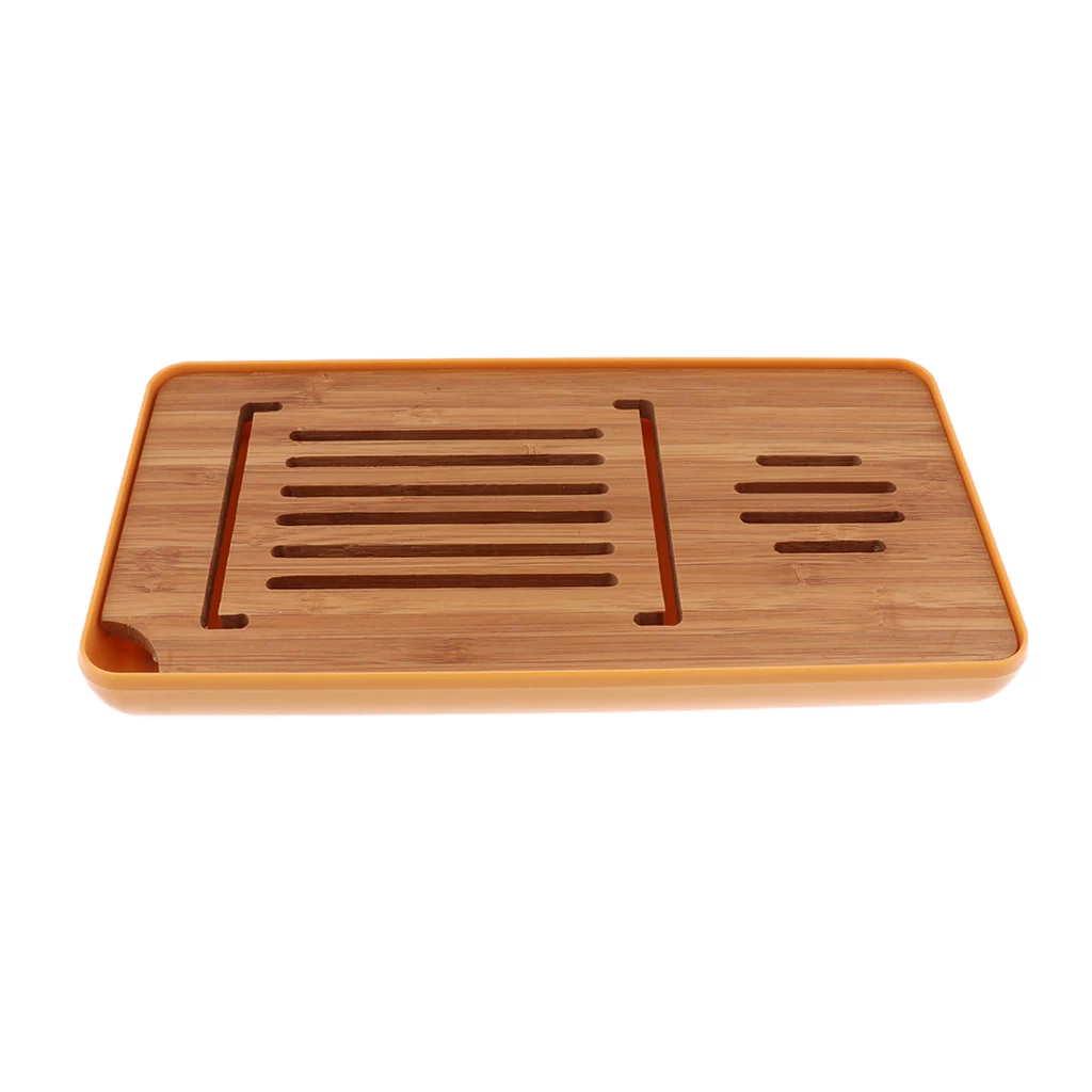 Rectangle Tea Serving Tray with Water Storage Tank for Chinese Gongfu Tea Kungfu Tea Lovers Supplies - 23X11.5cm