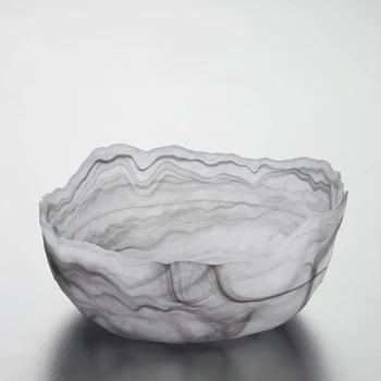 

1100ml Japan Style Water Ink Glass Tea Wash Irregular Heat Resistant Transparent Teacup Bowls Kung Fu TeaSet Office Home Teaware