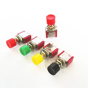 

10pcs 3Pin NO NC 6mm Mounting Momentary Toggle PushButton Switch Round Cap Unlock Red/Yellow/Green/Black