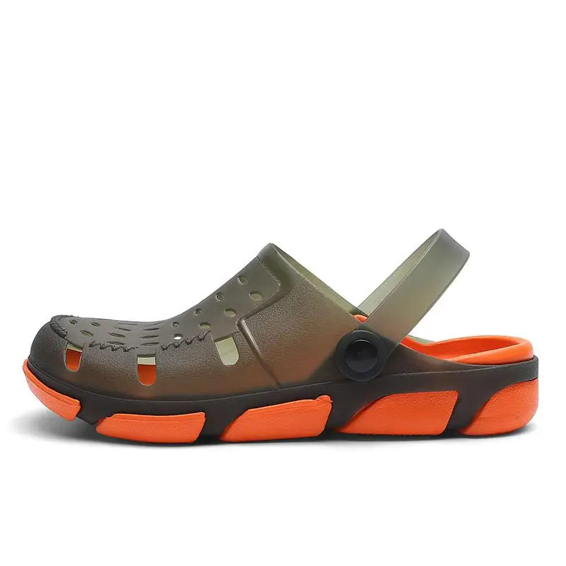 Оригинальные садовые Вьетнамки; быстросохнущая водонепроницаемая обувь; мужские прозрачные спортивные летние пляжные шлепанцы; прогулочные сандалии; морская обувь - Цвет: Зеленый