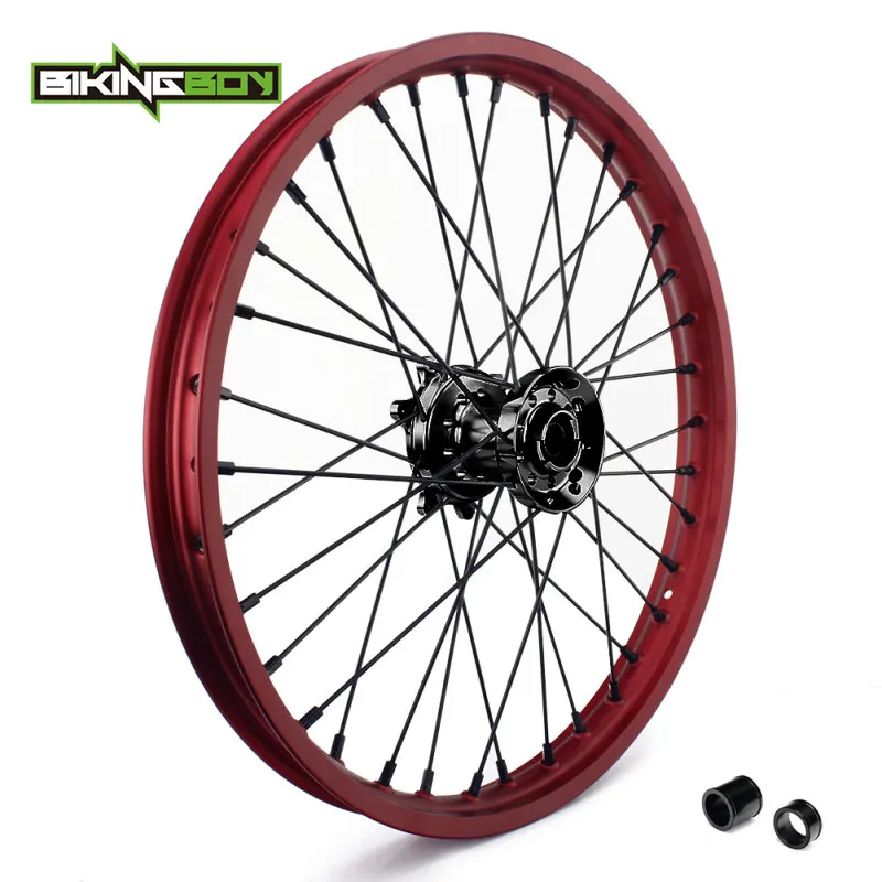 BIKINGBOY 2" 19" обод колеса концентратора для HONDA CR 125 250 R 02-13 CRF250R 04-19 CRF250X CRF450R 02-19 CRF450X 18 17 16 15 спереди и сзади - Цвет: 711 611 Front Black