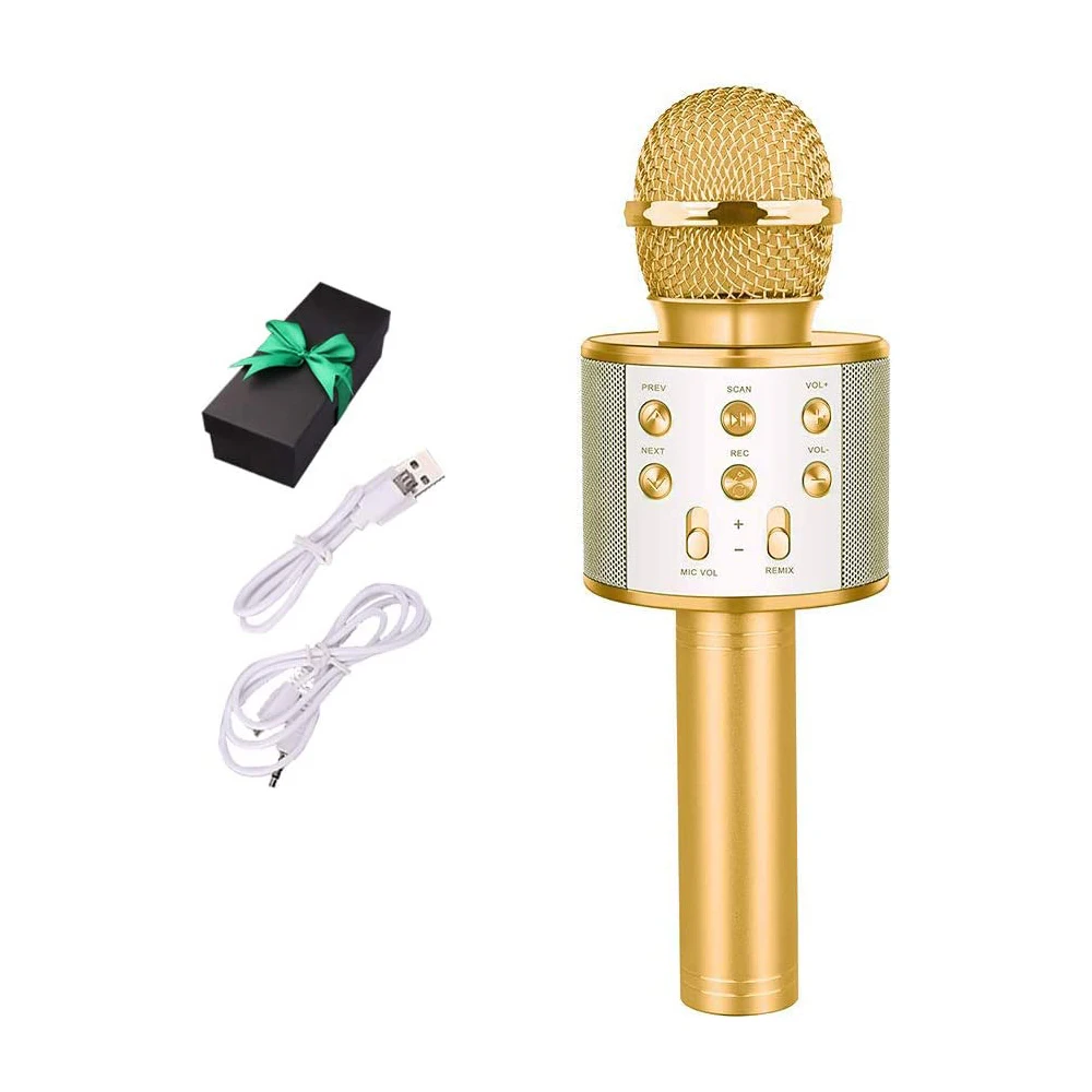 

Karaoke Bluetooth Wireless Microphone 3 in 1 Portable Handheld Mic Speaker Machine for Company Meeting Family Kids Party