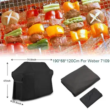 

BBQ Cover Outdoor Dust Waterproof Heavy Duty Grill Cover Rain Protective Cover for Weber #7109 Summit 600 Series Gas Grill