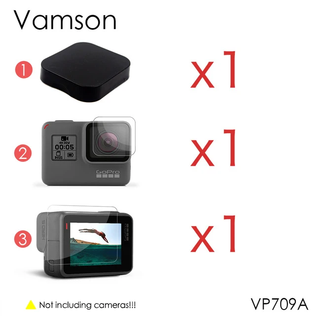 VP710A Защитная пленка Vamson высокой четкости для Go Pro Gopro Hero 5 6 7 Hero5 Hero6 Hero7 крышка объектива камеры ЖК-экран Защитная пленка - Цвет: VP710A
