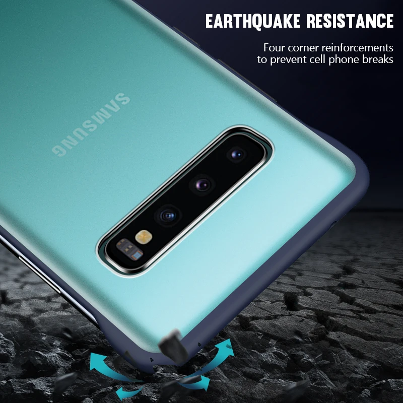 Безрамное матовый чехол для samsung S10 плюс S10E M10 M20 A10 A20 Core A30 A40 A50 A60 A70 A80 ультра тонкий жесткий ПК чехол-бампер