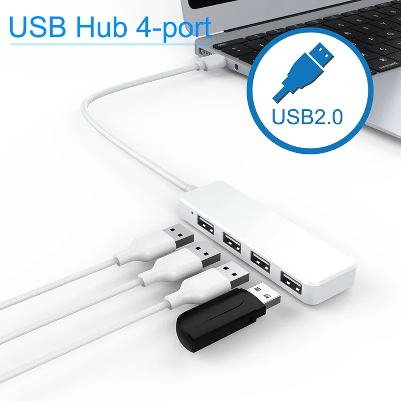 

ultra slim USB Hub 4-port USB 2.0 Hub white