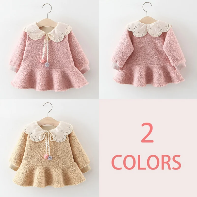 Baby Girl Clothes Girls Dress Autumn Winter Hoodies Thick Warm Princess Sweet Dresses for Girls Children's Clothing Kids Clothes