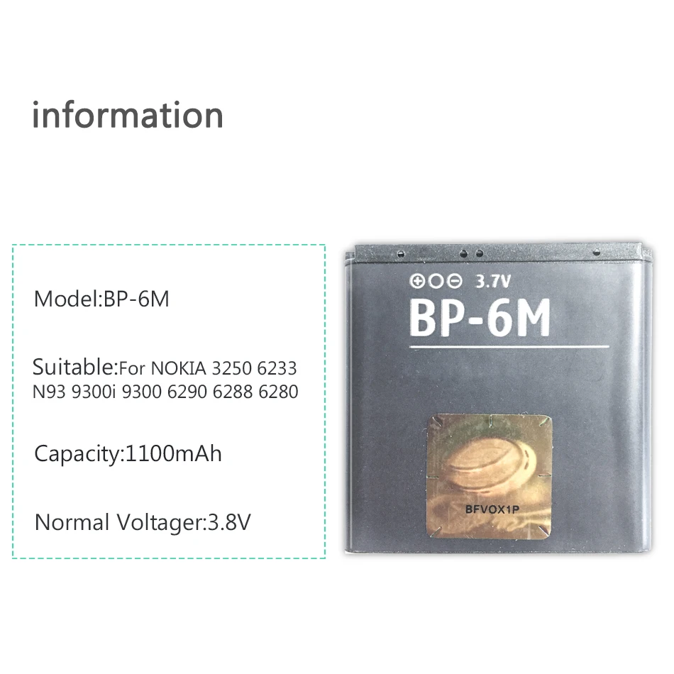 BP-6M мобильного телефона Батарея для NOKIA N93 N73 9300 6233 6280 6282 3250 6151 6234 6288 9300i N77 6151 6290 N93S