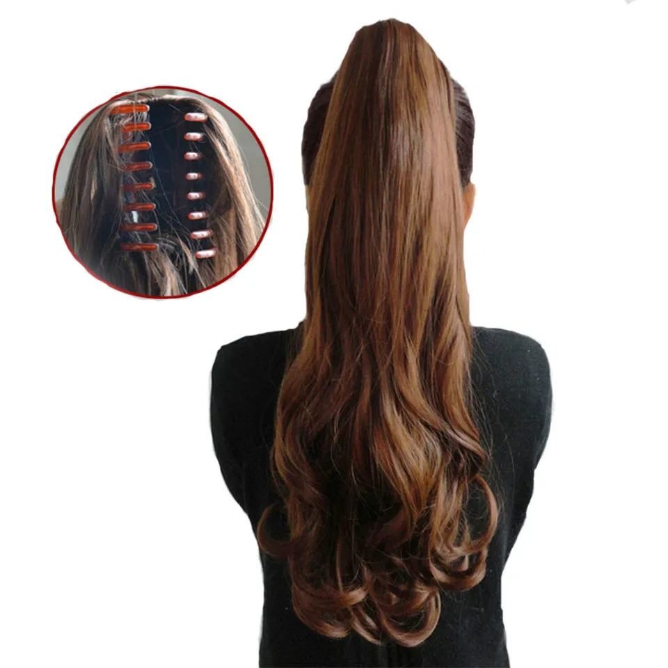 Synthetic Long Curly Ponytail Claw Natural False Hair Clip In Hair Extensions For Women Heat Resistant Hairpieces LUPU
