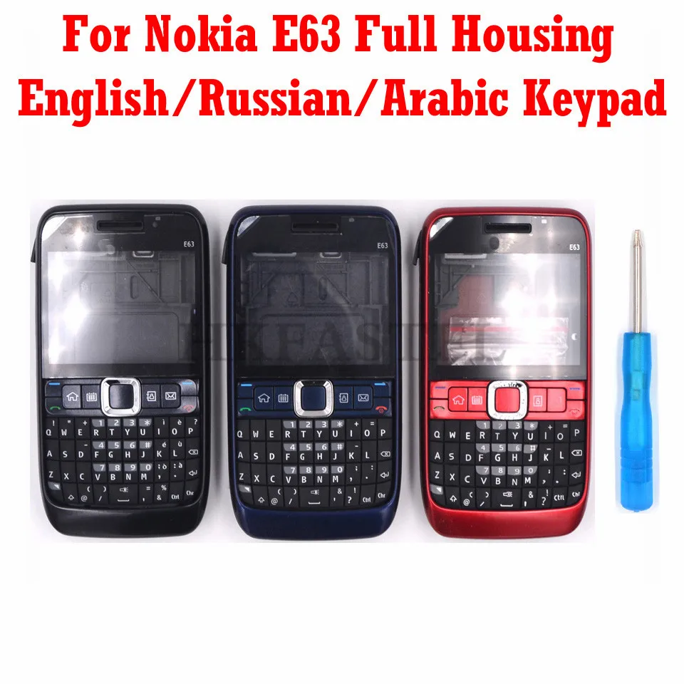 Для Nokia E63 полный корпус мобильного телефона чехол с английской/русской/Арабской клавиатурой+ инструмент