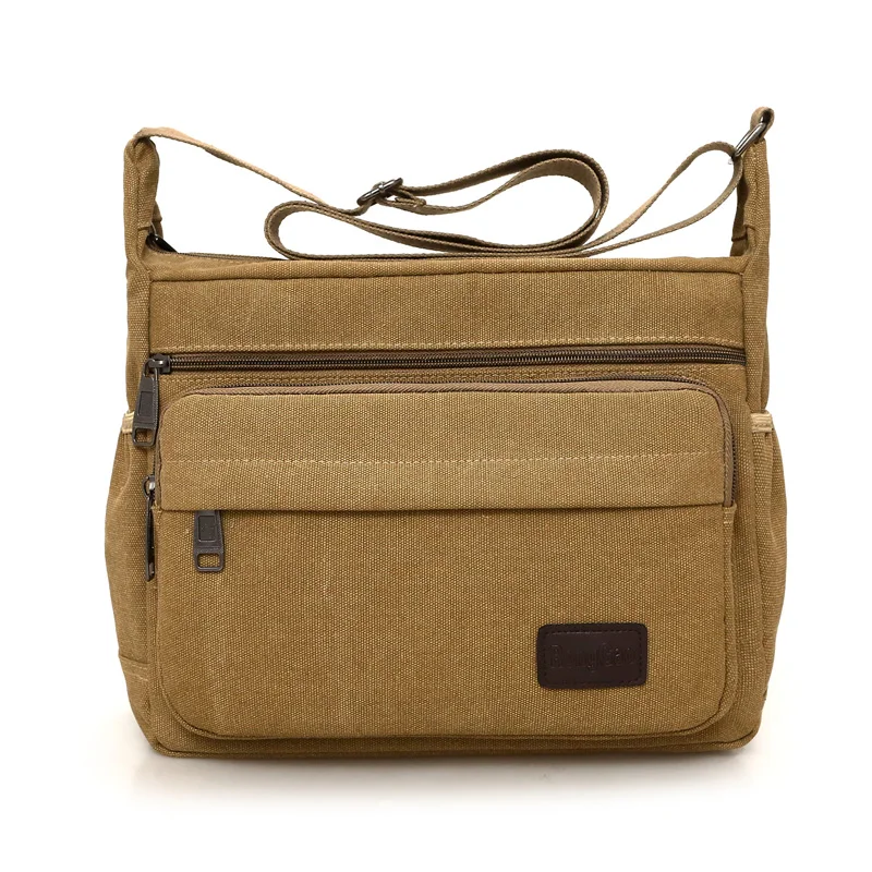 Men Canvas Shoulder Bag Brand Multifunction Casual Travel Crossbody Bags Vintage Solid Zipper Women Messenger Handle 2025 |