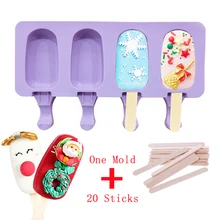 

Silicone Ice Cream Mold Popsicle Mould Christmas Chocolate Decoration Baking Tools Ice Sticks DIY Homemade Pop Lolly Maker