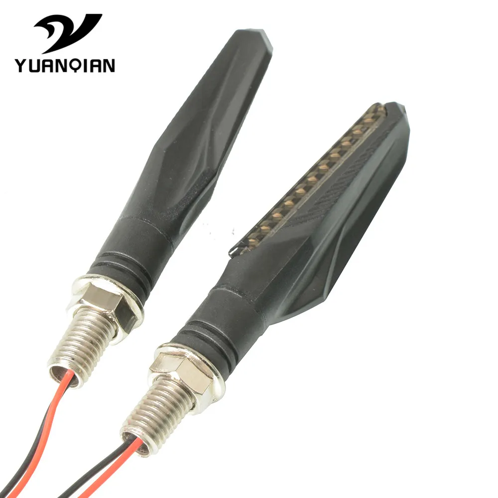black-1pair Универсальный мотоцикл светодиодный гибкий поворотник янтарный индикатор свет для YAMAHA MT-03 MT-07 MT-09 MT-125- MT-10 16-18 - Цвет: black-1pair