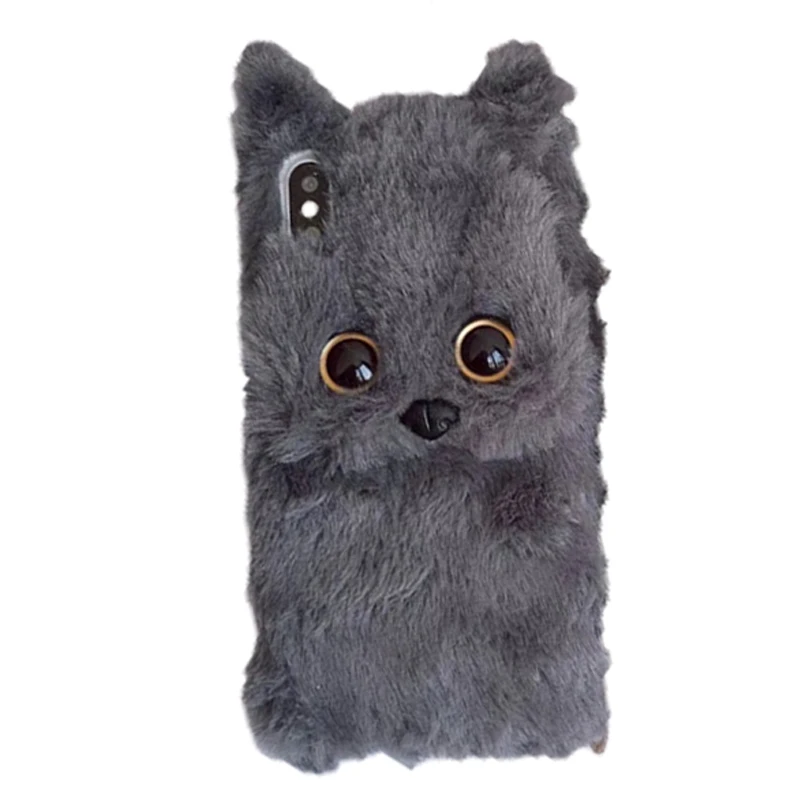 

IPhone case Plush cat case iPhone XS Max 11 11 Max 11 Max Pro white grey black soft case for Apple 8plus