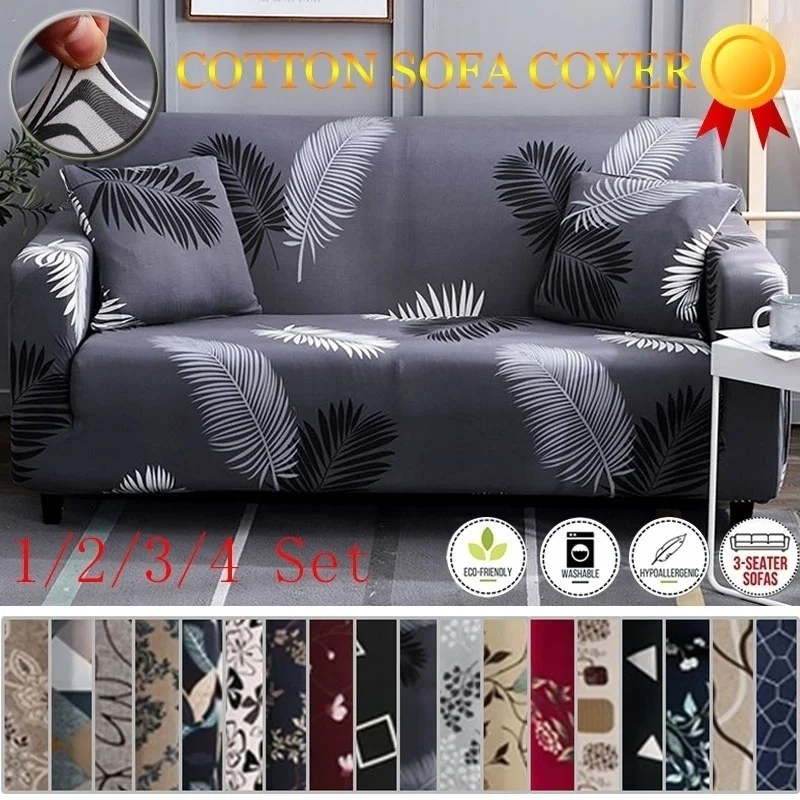 

Four Season Slipcover Polyester Washable Soft Printed Stretch Sofa Cover Non-Slip Elastic Home Decor Sofa Cover All-inclusive
