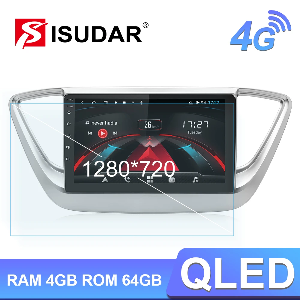Автомобильное радио Isudar H53 4G Android 1 Din для Hyundai/Solaris/Verna 2017 2018 Автомобильный