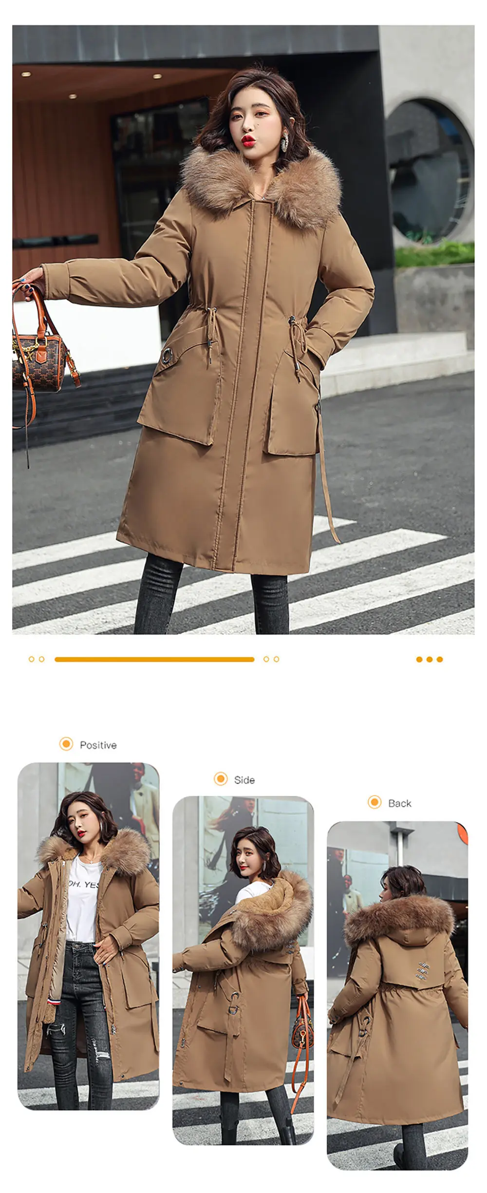 Vielleicht -30 Degrees Women Jacket Long Parkas Female Coat Winter Warm Removable Fur Lining Hooded Winter Jacket Women Outwear