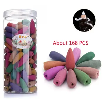 

168pcs backflow Incense Cones India Floral Colorful Fragrance Scent Tower Incense Mixed Scent Aromatherapy Fresh Air Aroma Spice