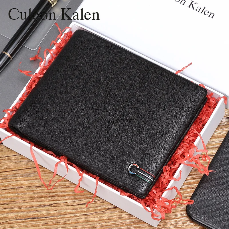

Culeonkalen MEN'S Leather Wallet Short Business Casual Soft Handfeel Pure Leather Wallet Factory Approved