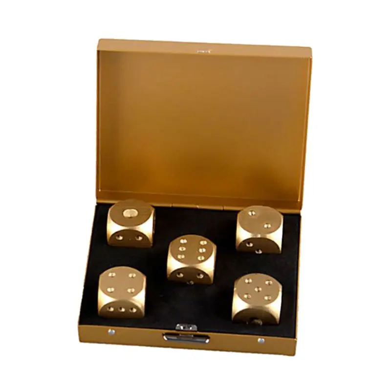 Juego de dados de Metal de aleación de aluminio para Whisky, cubitos de hielo de 5 piezas, cubo reutilizable para mantener el vino enfriado, juego de dados para fiesta de póquer