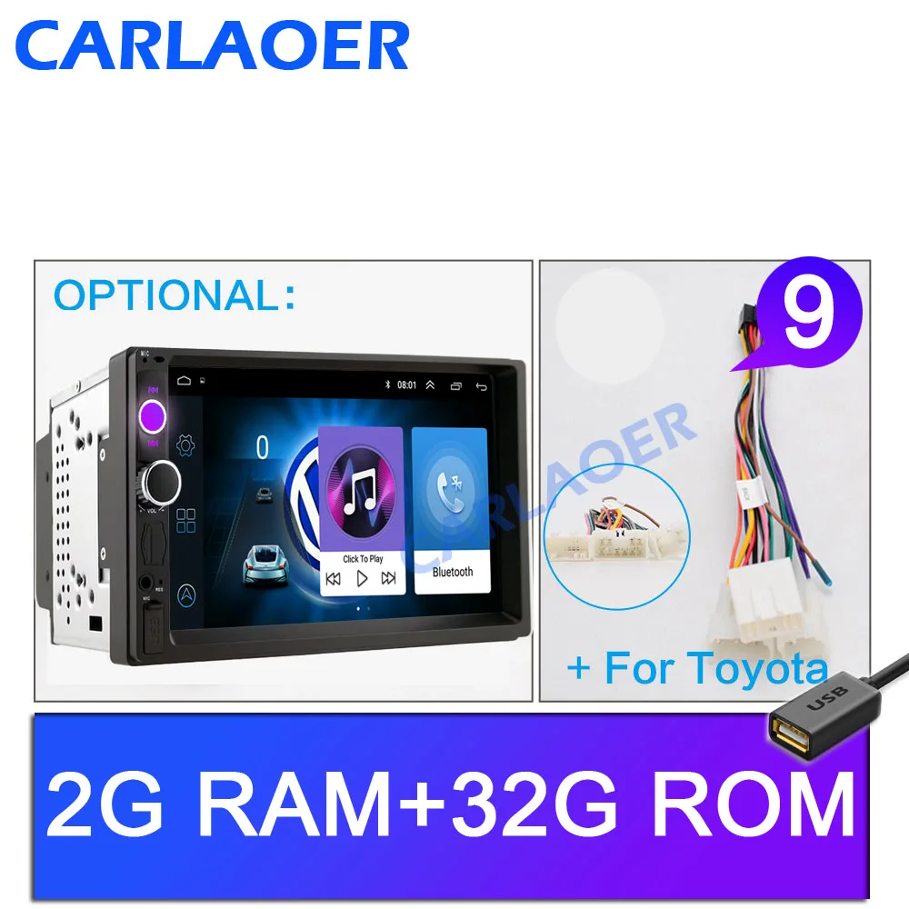 2G ram 2Din Android радио 2 din Авторадио мультимедийный плеер Авто аудио стерео для Volkswagen Nissan hyundai Kia toyata lada Ford - Цвет: 2G TOYOTA