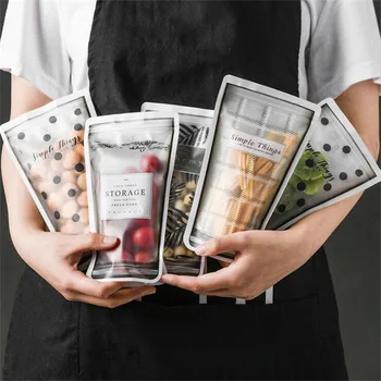 

4pcs Reusable Seal Silicone Food Storage Containers Fresh Bag Vacuum Sealer Fruit Food Meat Milk Storage Bags Kitchen Accessorie