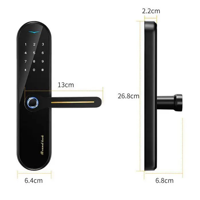 HOJOJODO Smart Door Lock Fingerprint Lock Security Intelligent Lock Smart Touch Screen Password RFID Unlock Hotels Home