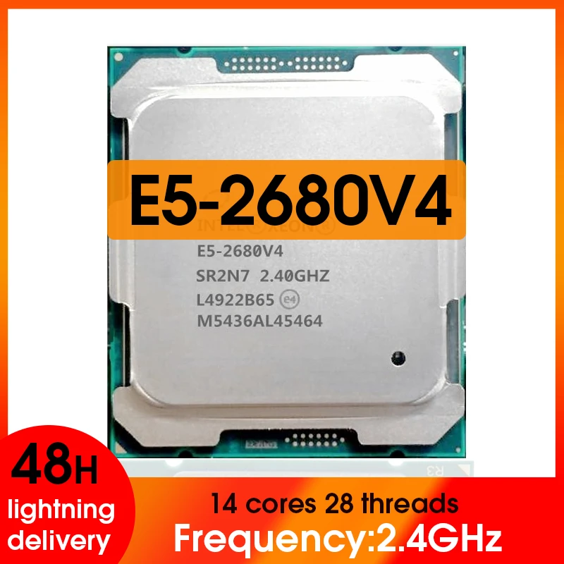 E5 2680 V4 LGA 2011-3 CPU Processor 2.4Ghz 14 core and 28 threads 120W E5-2680 V4 support X99 motherboard best processor for laptop