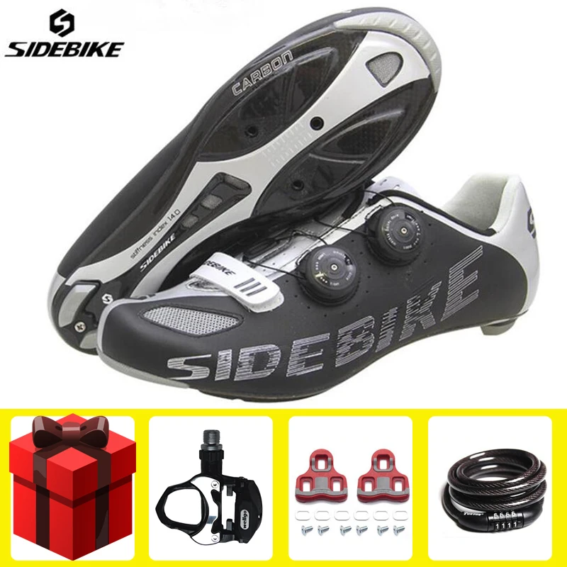 

SIDEBIKE Cycling Shoes men add pedal set lock Carbon fiber Ultralight self-Locking Racing Bike Shoes Road Bike Athletic Riding