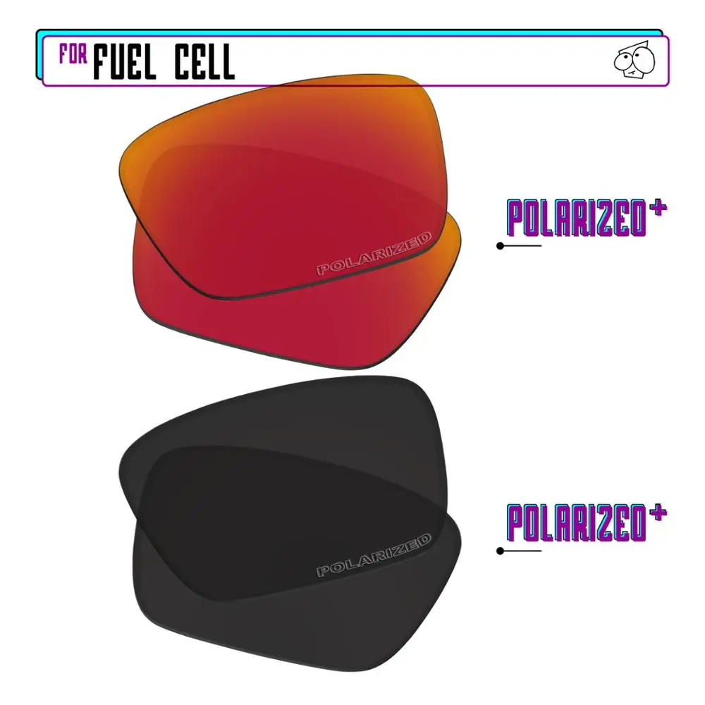 Ezreplace Polarizzati Lenti Di Ricambio Per-Oakley Fuel Cell Occhiali Da Sole-Blackpplus-Redpplus