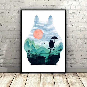 

My Neighbor Totoro anime Movie Poster Canvas Painting Prints Wall Art Home Decor No Frame