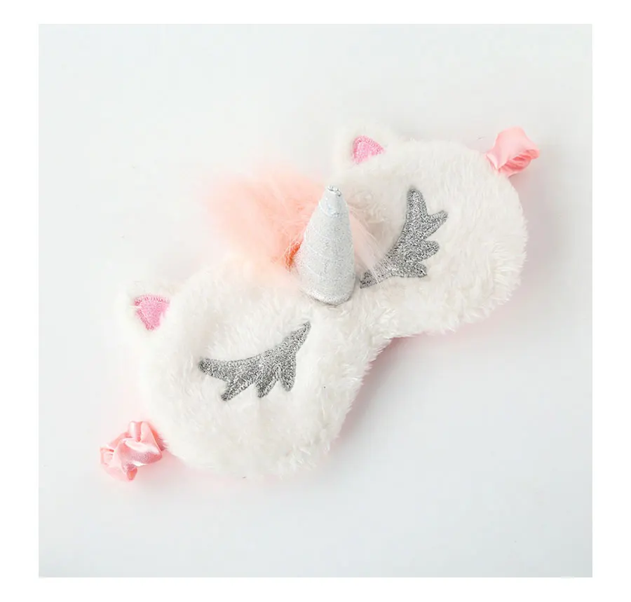 Unicorn Eye Mask Deer Plush Sleeping Eye Mask Furry blindfold Gold Silver Nose Sleep Eye Mask Stuffed& Plush Animals - Color: 3