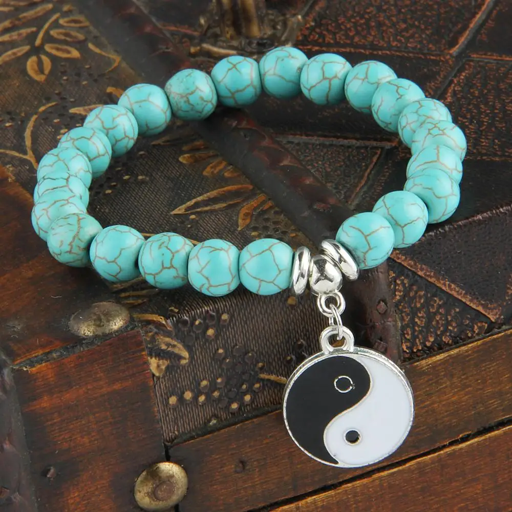 Браслеты из натурального камня Инь Янь для пар 12 шт. | Украшения и аксессуары
