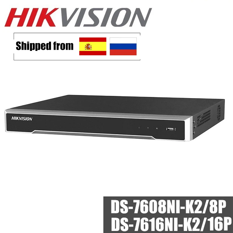 

Hikvision DS-7608NI-K2/8P with POE DS-7616NI-K2/16P with 16 Ports POE English version with 2SATA ports plug & play NVR H.265