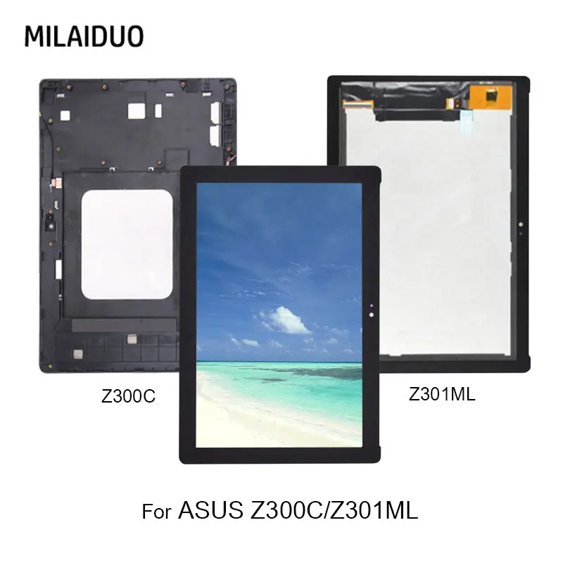 ЖК-дисплей для ASUS ZenPad 10 Z301M Z300M Z301 кодирующий преобразователь сенсорного экрана в сборе Замена Белый Черный без рамки