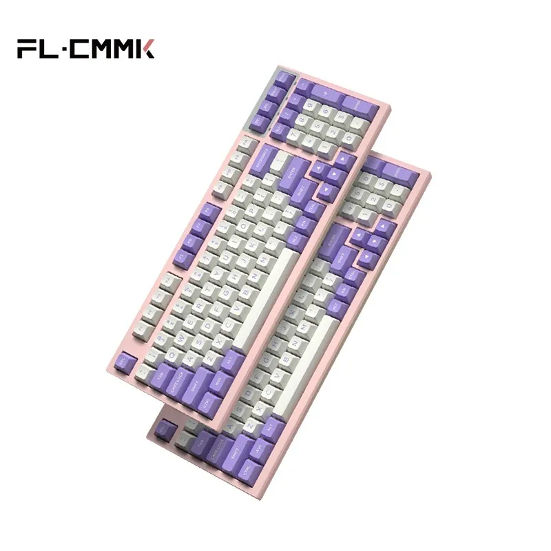 keyboard with touchpad for pc FL·ESPORTS FL980 Mechanical Keyboard 98-Key Wireless 2.4G Bluetooth Three-Mode Fullkey Switchable Axis Game Office Equipment mini computer keyboard Keyboards