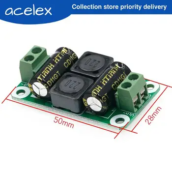 

0-50V 4A DC power supply filter board Class D power amplifier Interference suppression board car EMI Industrial control panel a