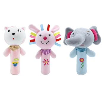 

Infant Cute Cartoon Animal Hand Bell Rattles Educational Mobiles Baby Toys 0-12 Months New Soft Baby Hand Grasping Toys