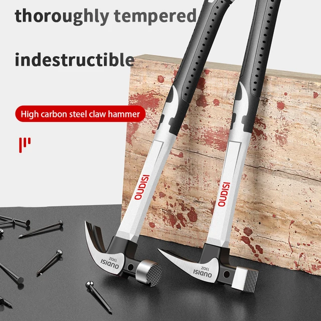 OUDISI Heavy Claw Hammer 100Z 130Z Nail Hammer Tool Steel Woodworking Striking Tools Magnetic Automatic Nail