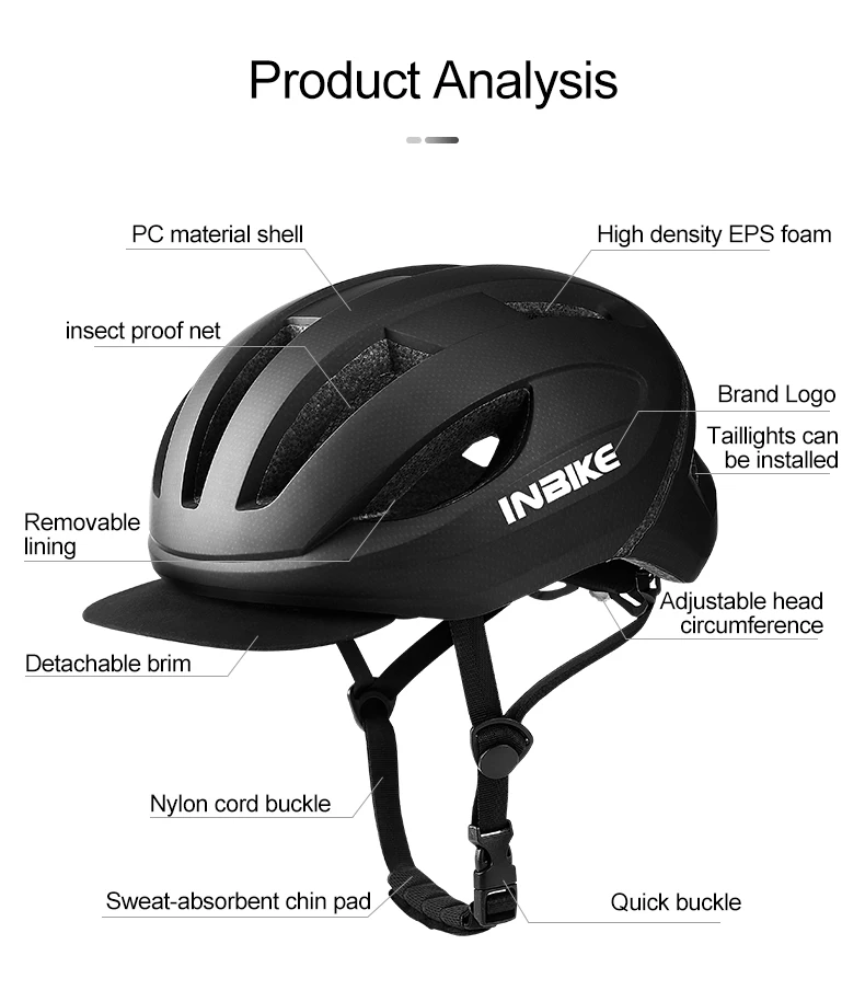 INBIKE Bicycle Helmet With Light All 