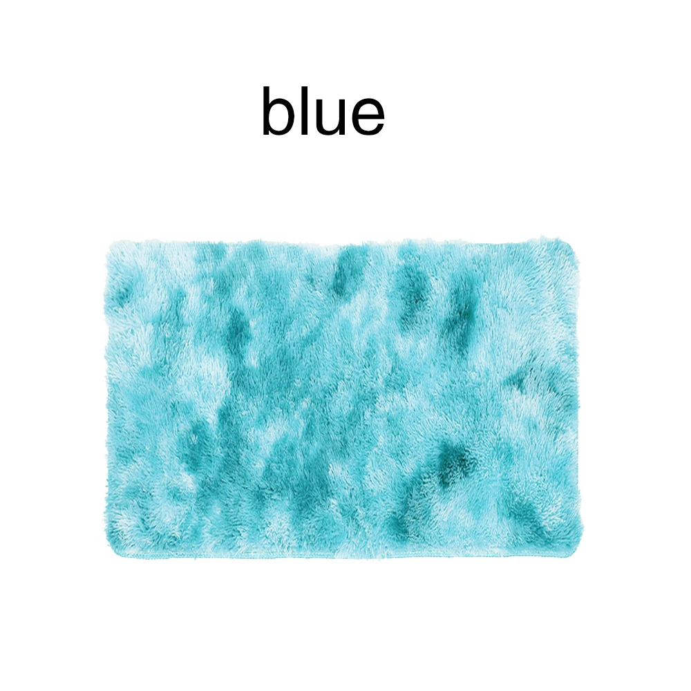Blue Ковер, пушистые коврики, напольный ковер, противоскользящий, теплый, мохнатый, 60x40 см, разноцветный, окрашенный, полиэфирное волокно, диван для отеля, спальни - Цвет: Blue