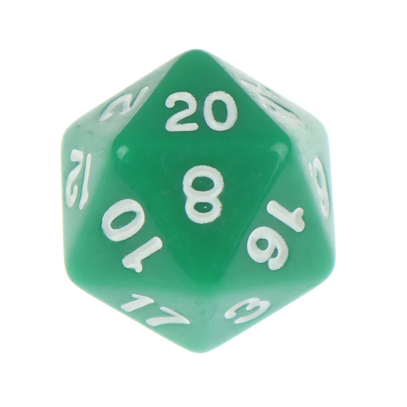 GN 1 шт. эффект D20 игральные кости для настольной игры 20 сторонних данных насыщенных цветов аксессуары для настольной игры акриловые цифровые игральные кости - Цвет: GN