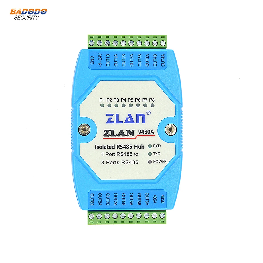 ZLAN9480A сервер для устройств с последовательным интерфейсом 8 каналов RS485 концентратор промышленная изоляция RS485 для RS485 конвертер удлинитель с переключателем