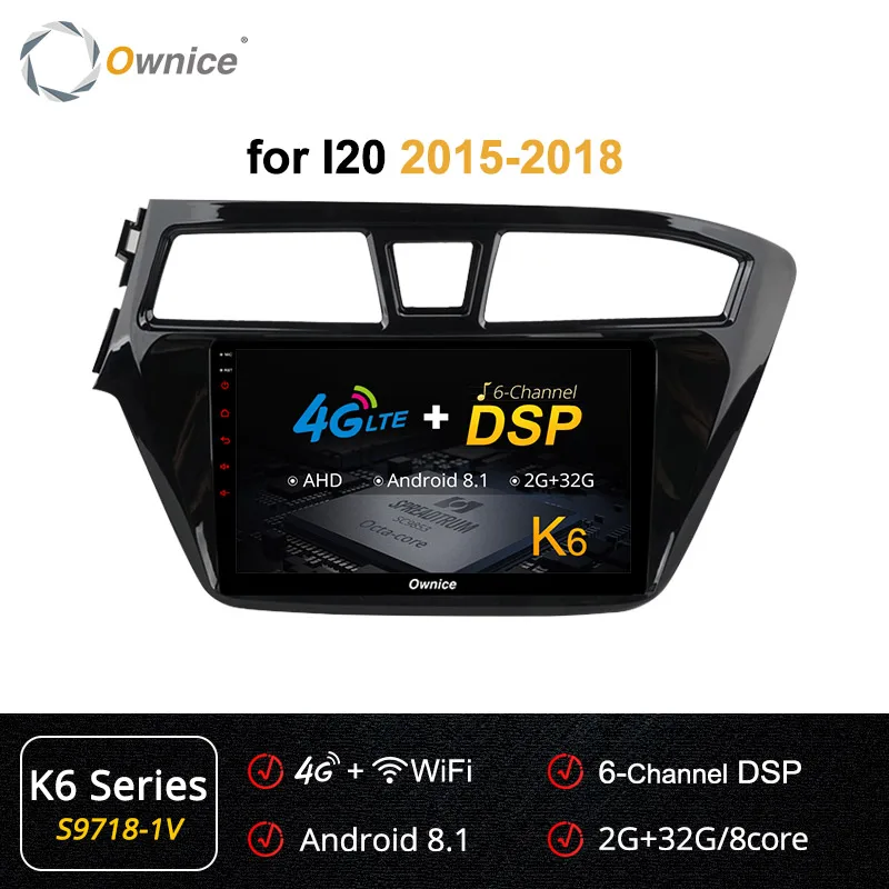 S9718-1 K6 Ownice Android 9,0 Восьмиядерный 360 panorama K3 K5 K6 Автомагнитола стерео для hyundai I20-gps CD DVD плеер DSP 4G LTE оптический - Цвет: S9718-1 K6