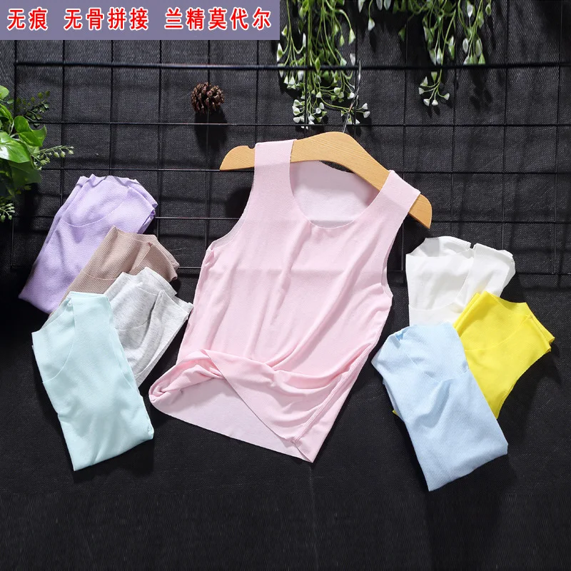 

Children Seemless Vest Summer Modal BOY'S Waistcoat Heart Cut 50 Lenzing Modal Base Shirt