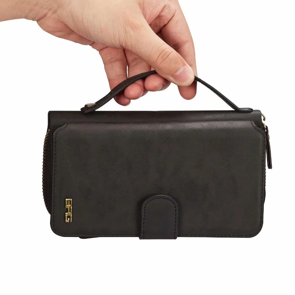 BRG многофункциональный кошелек на застежке-молнии из искусственной кожи чехол для Iphone 11 Pro Max XS MAX с 2 в 1 магнитной сумочкой дамская сумочка кошелек